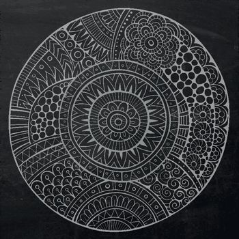 Vector chalkboard circle sketch background