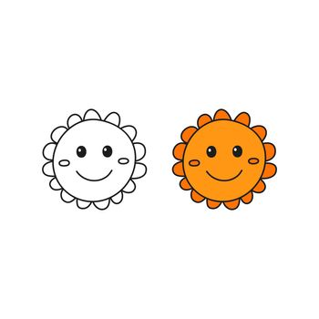 Doodle smiley sun icons.