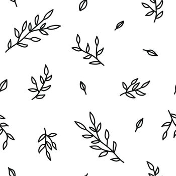 Seamless pattern with leafy twigs.