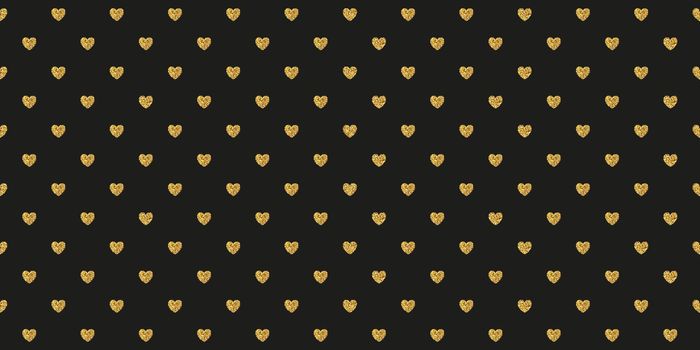 Black background with glitter hearts.