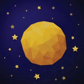 triangle background with moon and the stars