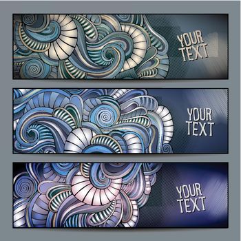 Abstract decorative backgrounds set.