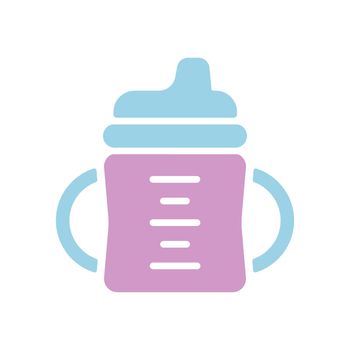 Toddler sippy cup isolated vector glyph icon