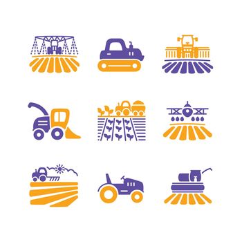 Farm Field vector glyph icon. Agriculture transport sign