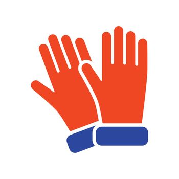 Gardening gloves for work vector glyph icon