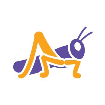 Grasshopper locust vector isolated glyph icon