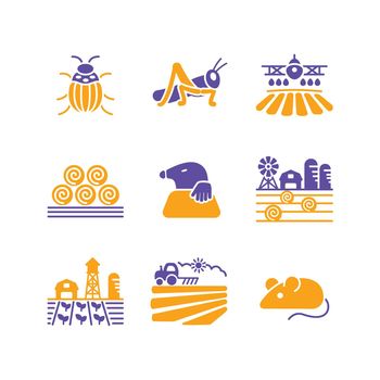 Farm Field glyph icon. Agriculture animal sign