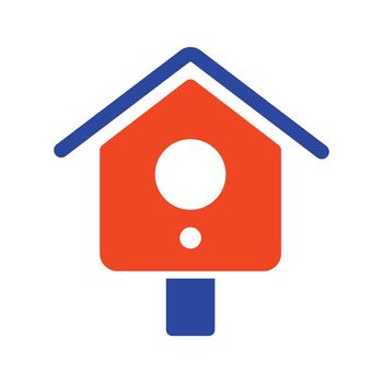 Wooden birdhouse, place for nest vector icon