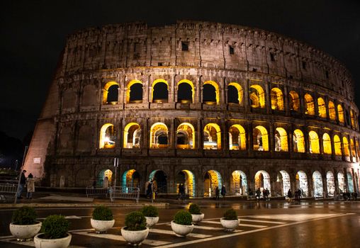 Colosseum of Roma in winter night