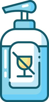Alcohol free sanitizer blue RGB color icon