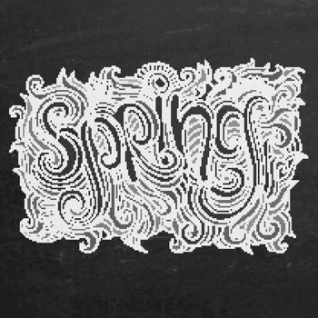 Vector Spring chalk board background