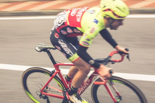 speedy pro cyclist in Milano Sanremo