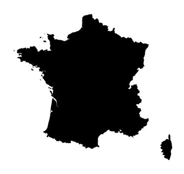 France Silhouette Map