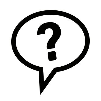 Question mark icon in a speech balloon. Vectors.