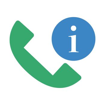 Phone and information icon. Vectors.