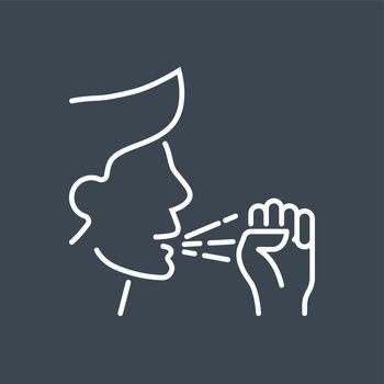 Cough related vector thin line icon.