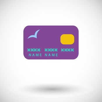Credit card single flat icon.
