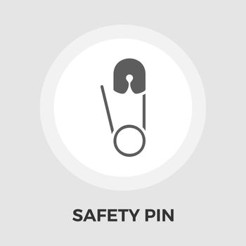 Safety pin icon vector. Flat icon isolated on the white background. Editable EPS file. Vector illustration.