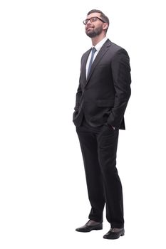 full length . a successful young man in a business suit