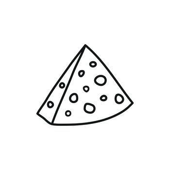 Doodle outline cheese icon.