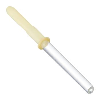 Pipette for eye drops. A glass tubing with a rubber tip for picking up small fluid lobes. Isolated object on a white background. Vector illustrations.