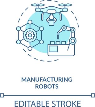 Manufacturing robots concept icon