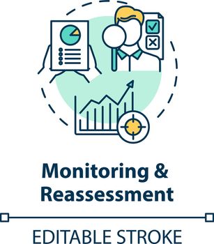 Monitoring and reassessment concept icon