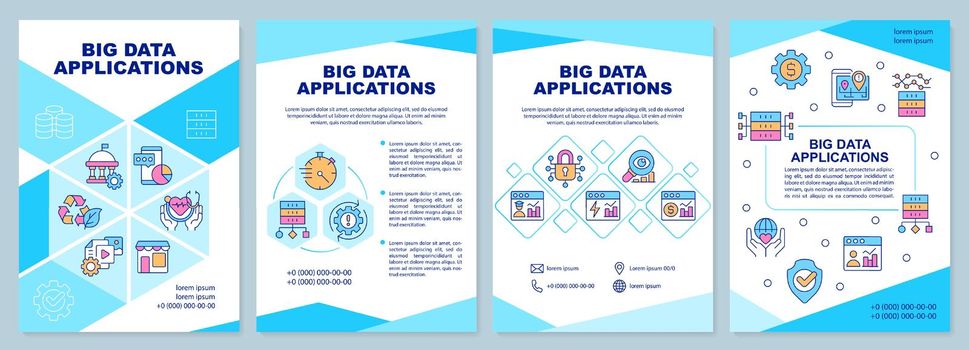 Big data applications blue brochure template