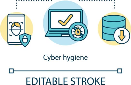 Cybersecurity hygiene concept icon