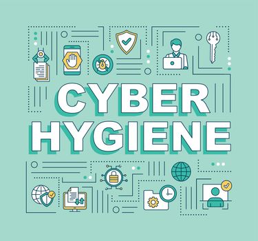 Cybersecurity hygiene word concepts banner