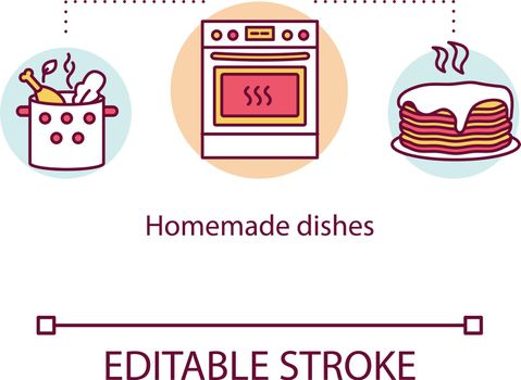 Homemade dishes concept icon