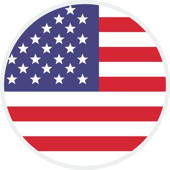Round American Flag Icon. vector.
