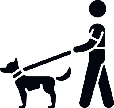 Dog walker black glyph icon