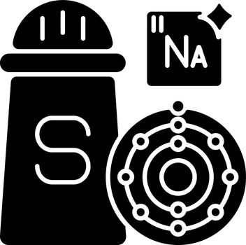 Sodium black glyph icon