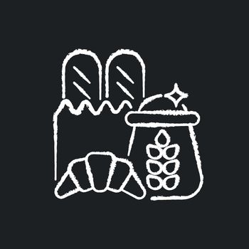Carbohydrate chalk white icon on black background