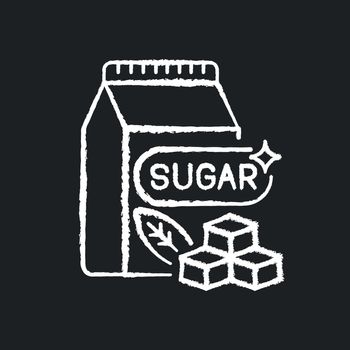 Sugars chalk white icon on black background
