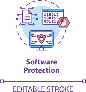 Software protection concept icon