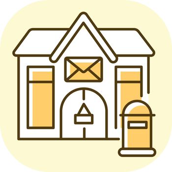 Post office yellow RGB color icon