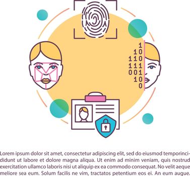Biometric identification concept icon with text