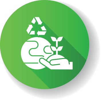 Environmental improvement green flat design long shadow glyph icon