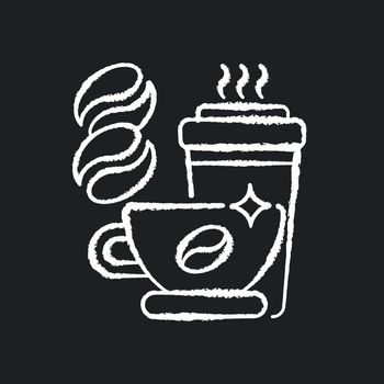 Caffeine chalk white icon on black background