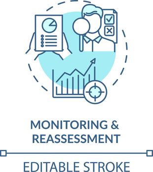 Monitoring and reassessment concept icon