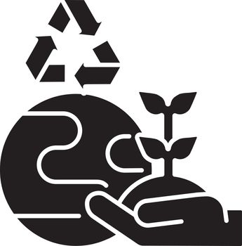 Environmental improvement black glyph icon