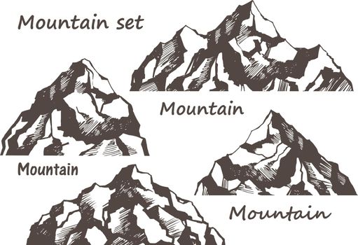 Mountains and rocks set