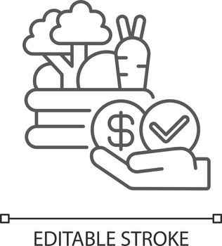 Affordable food linear icon