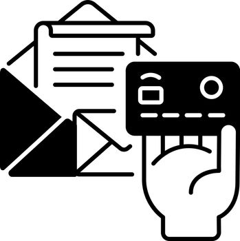 Postage payment black linear icon
