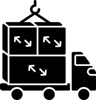 Oversized cargo black glyph icon