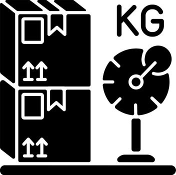 Cargo weight black glyph icon