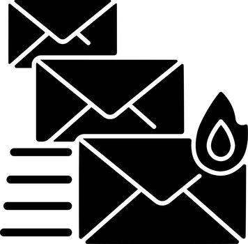 Priority mail black glyph icon