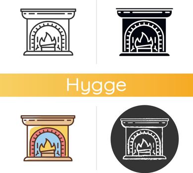 Wood burning fireplace icon